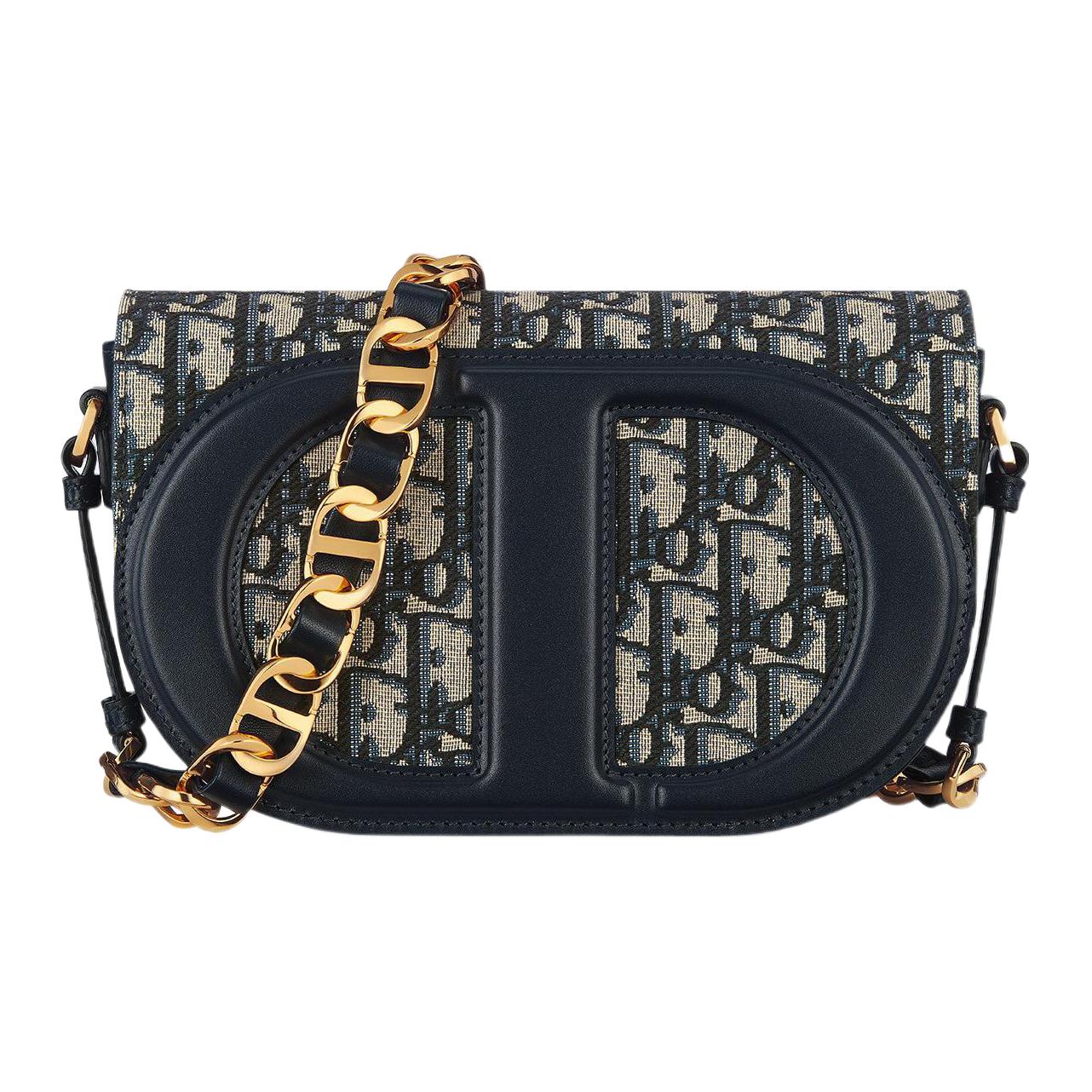 

DIOR Кожаная женская сумка через плечо синяя
