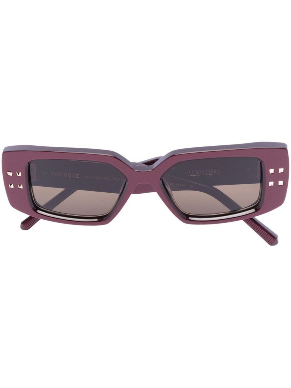 

Valentino Eyewear солнцезащитные очки Rockstud в прямоугольной оправе, красный