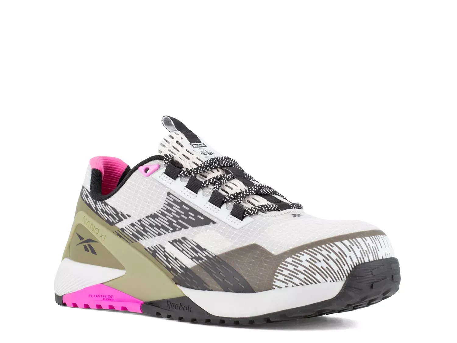 Кроссовки Reebok Work Nano X1 Composite Toe Work Sneaker — женские, белые/серые/армейско-зеленые