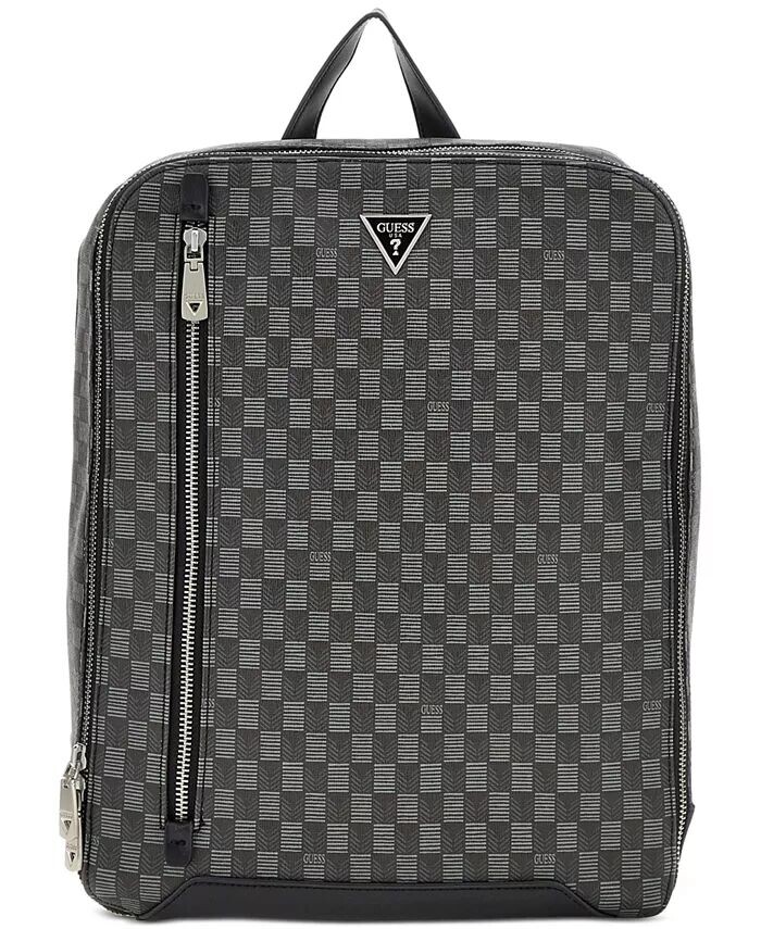 

Мужская компактная сумка с логотипом в клетку Jet Set GUESS, черный