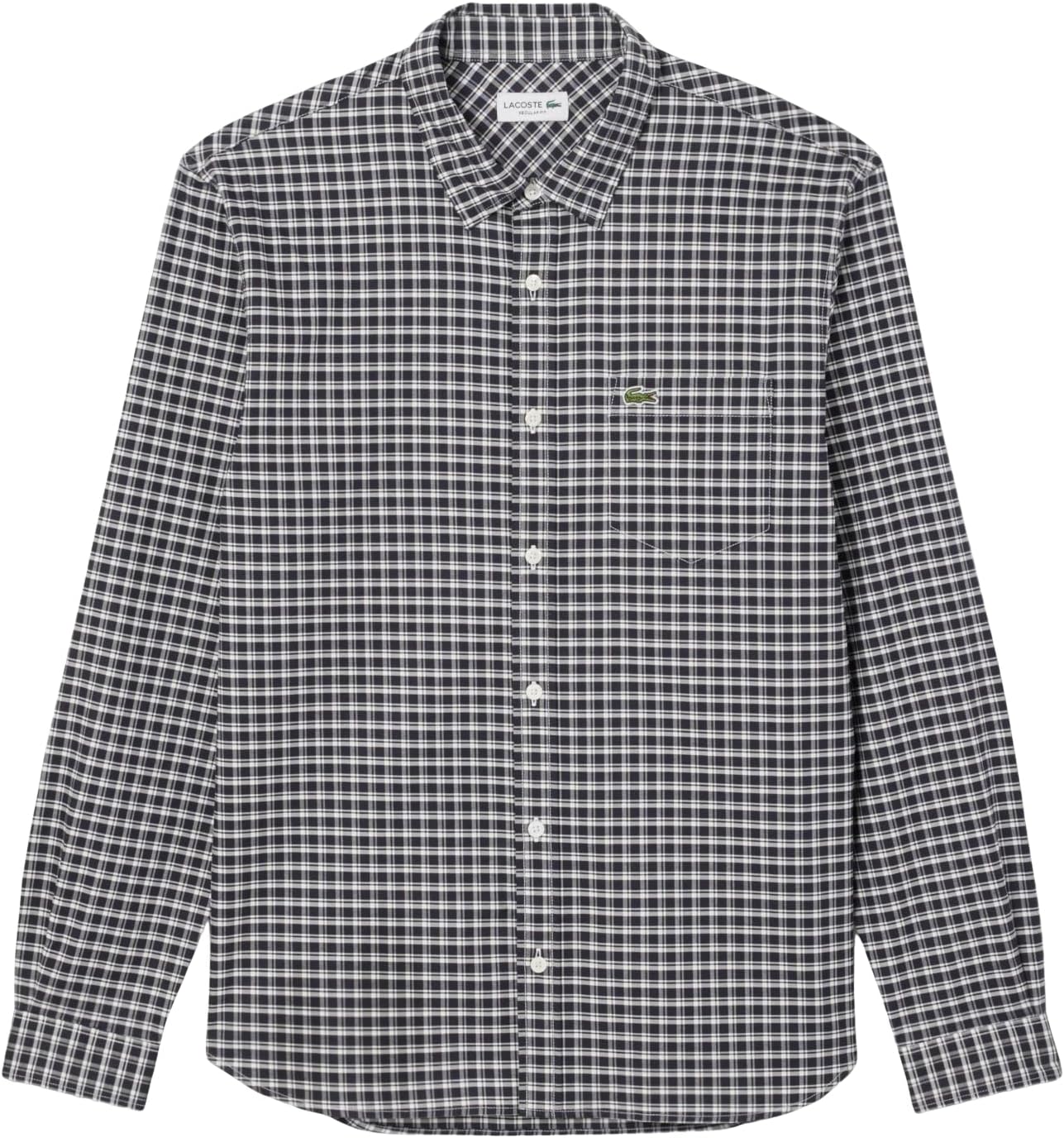 

Lacoste мужская рубашка с длинным рукавом в клетку, regular fit, Flour/Abysm Black