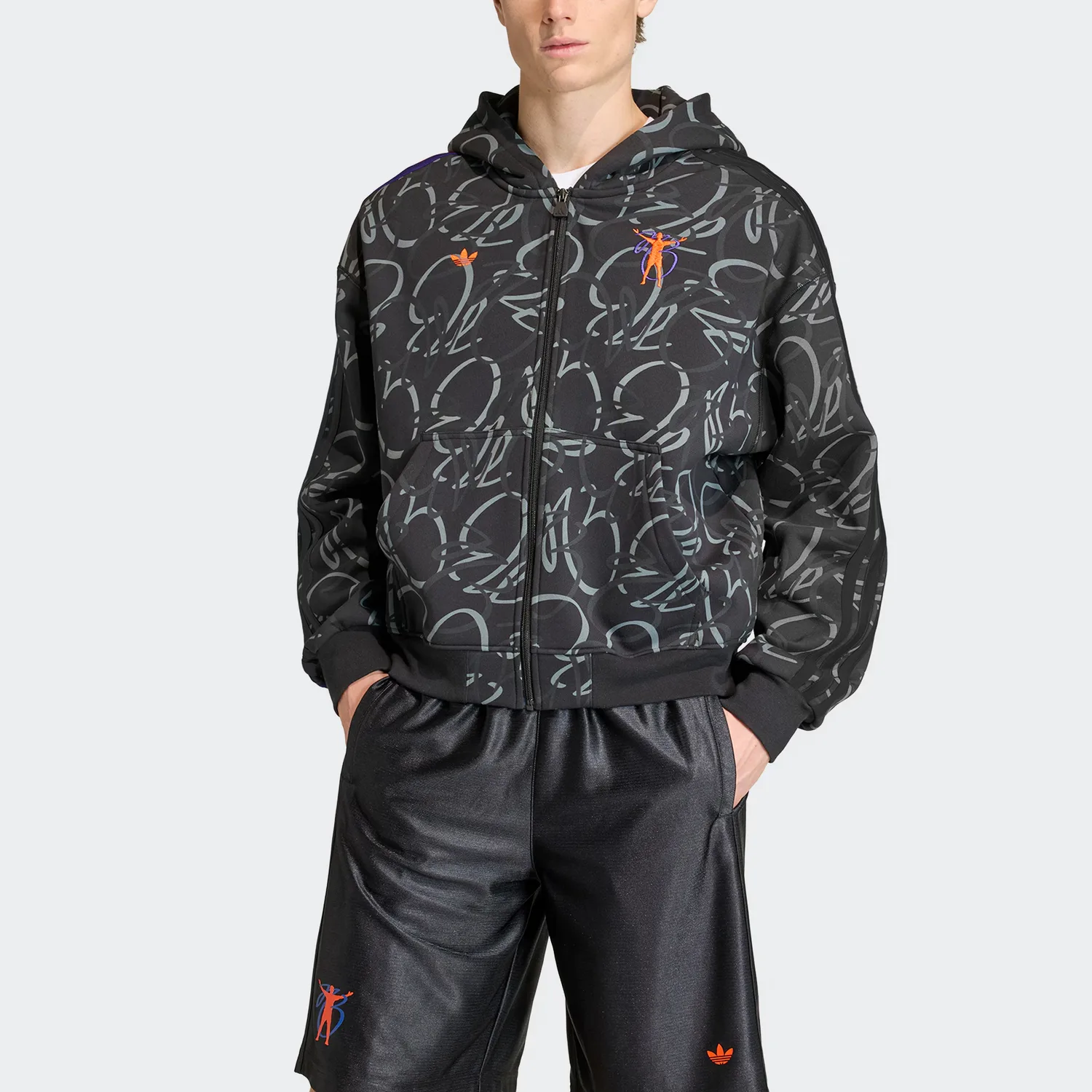 Куртка JUDE BELLINGHAM мужская Adidas Originals, черный/серый/оранжевый/фиолетовый — фото 3