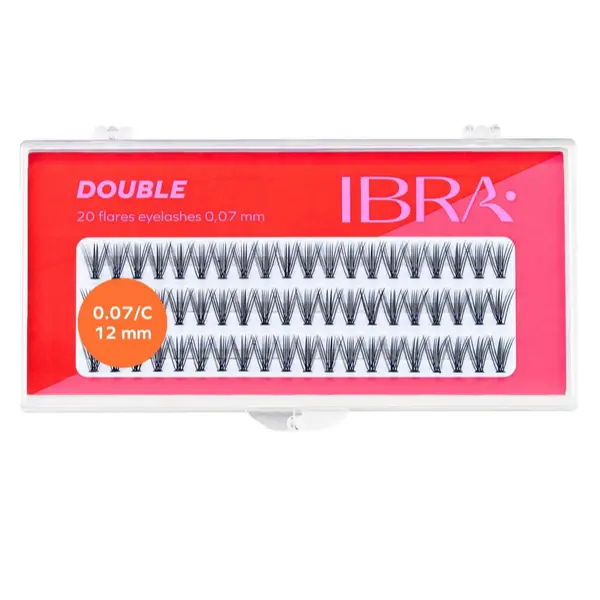 

Пучки ресниц 12 мм, 60 шт./1 упаковка. Ibra Makeup Double