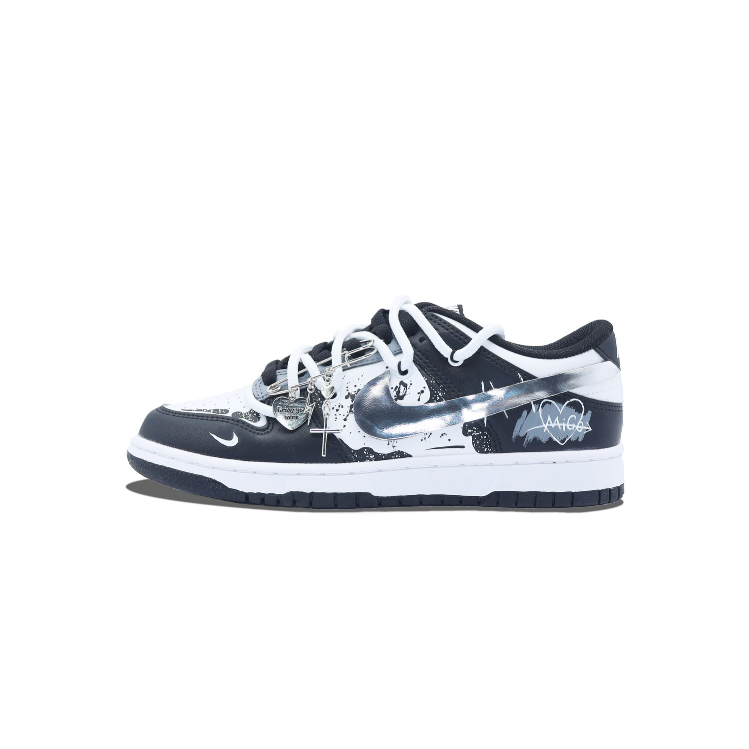 

Кроссовки Nike Dunk Skateboarding Shoes Men Low-top Gray, черный