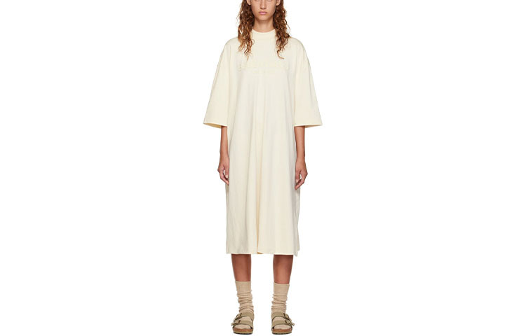 

Fear of God Essentials Женское платье с шортами и рукавами, Яичная скорлупа