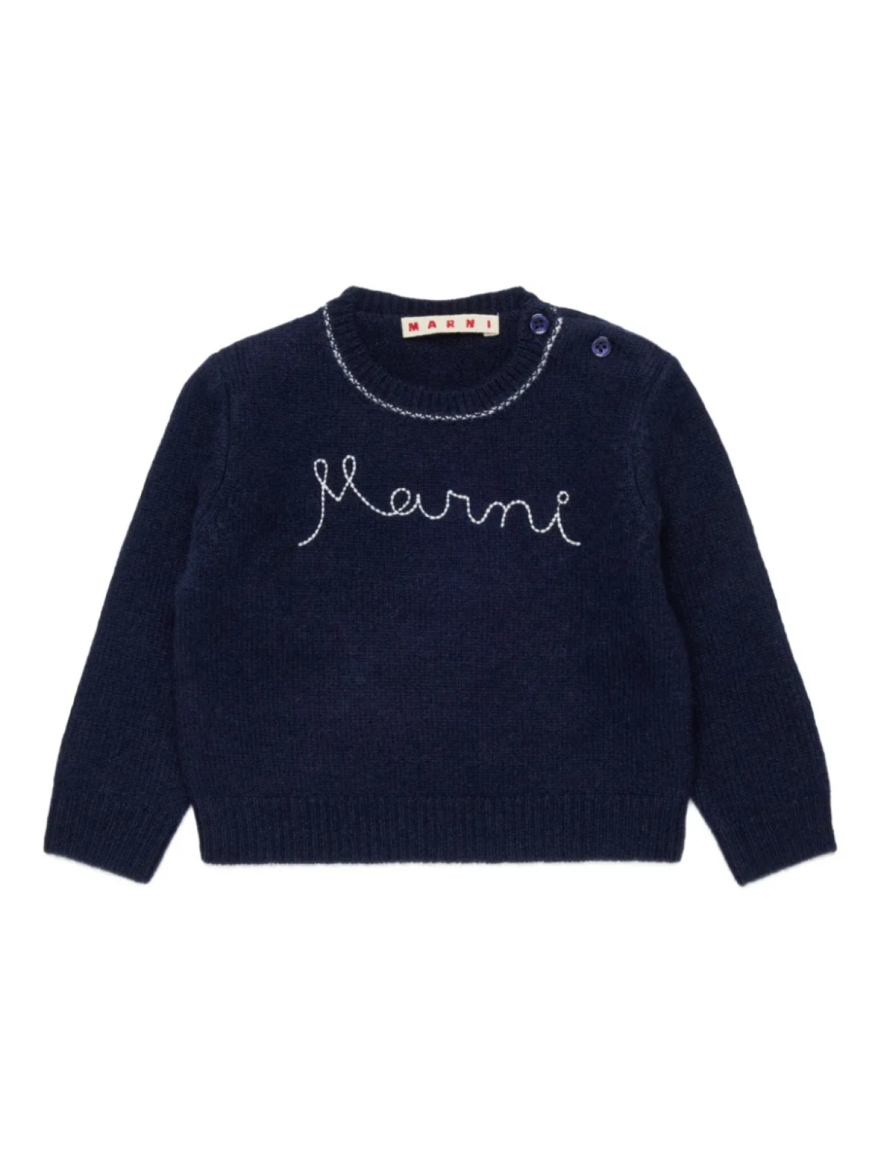

Marni Kids джемпер с вышитым логотипом, синий