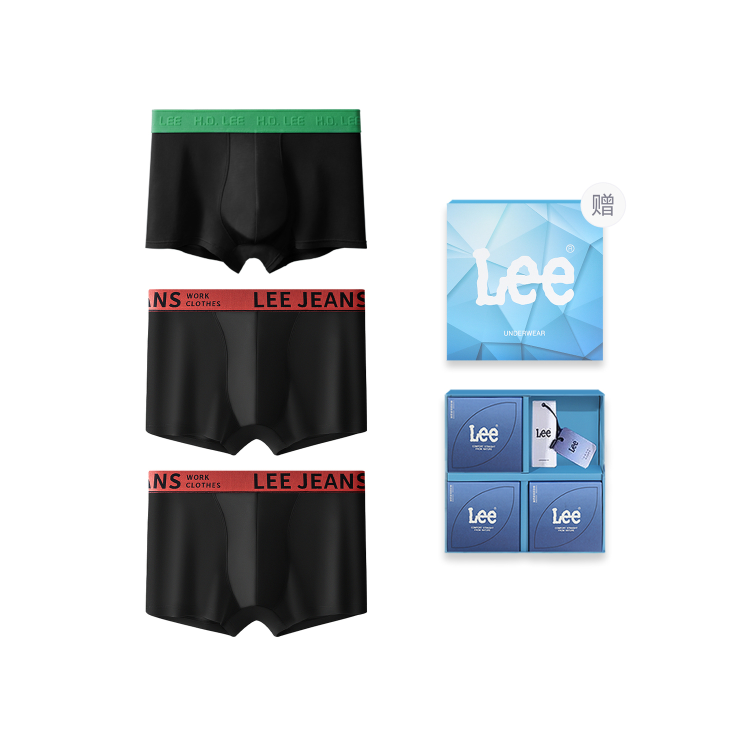 

Трусы мужские бокс 3 шт Lee, черный