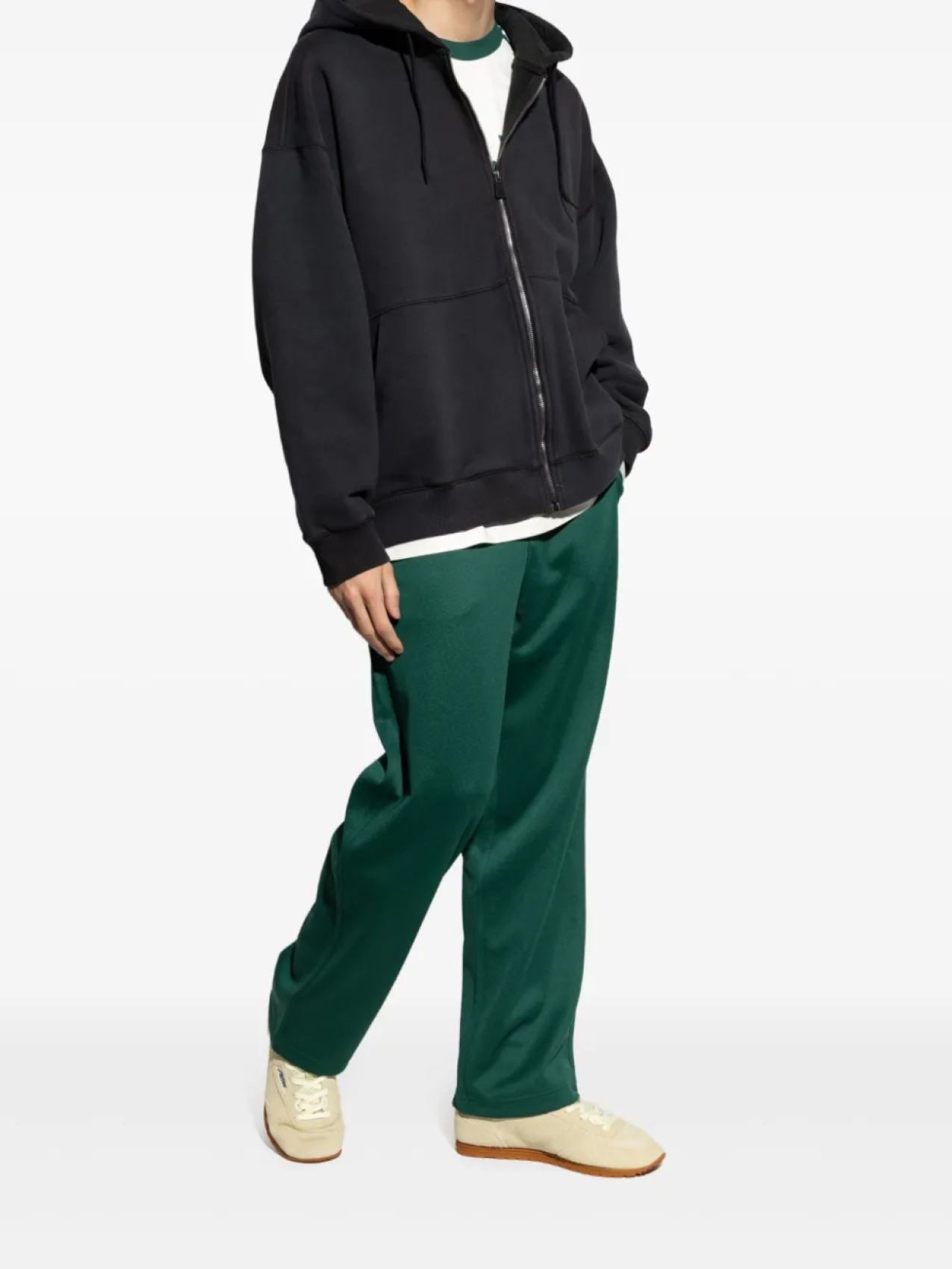 Толстовка с капюшоном Adidas из флиса на молнии, черный — фото 2