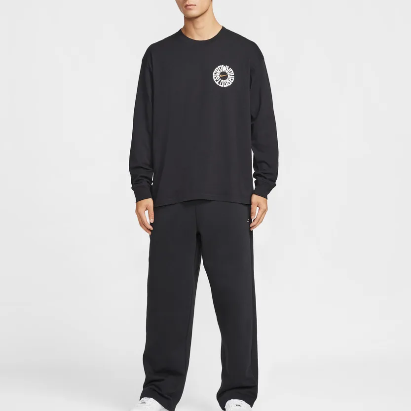Nike Футболка мужская черная с круглым вырезом — фото 3