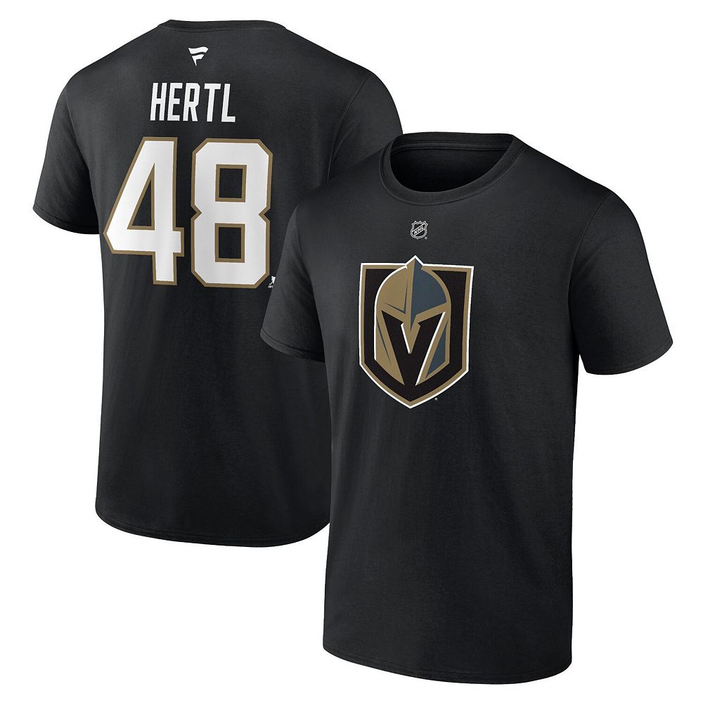 

Мужская футболка Fanatics с логотипом Tomas Hertl Black Vegas Golden Knights с аутентичным именем и номером Stack, цвет Lvk Black