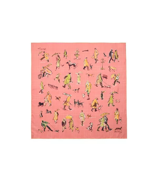 

Шелковый шарф «Лапы на параде» Burberry, розовый