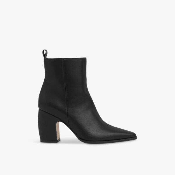 Ботильоны Amy из кожи на блочном каблуке Reiss, черный