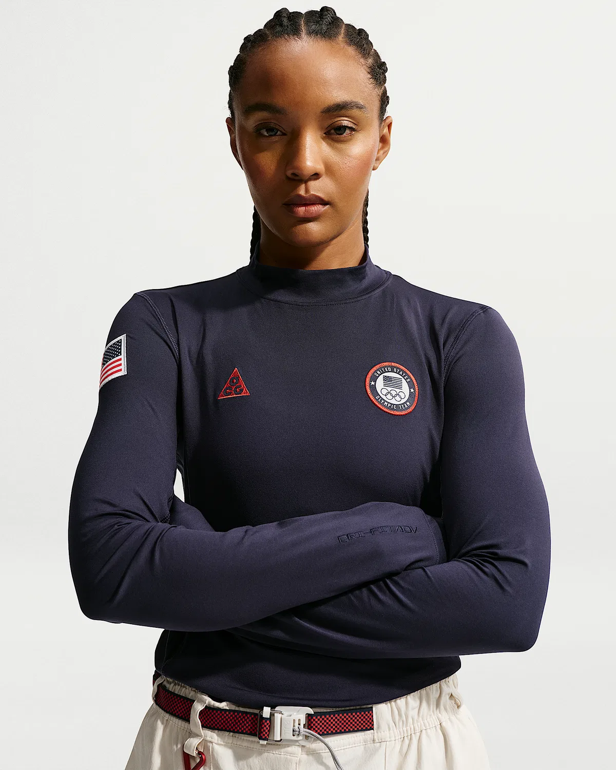 Женский топ Nike ACG x United States Olympic Team Dri-FIT ADV UV, Obsidian/Chile Red — фото 3