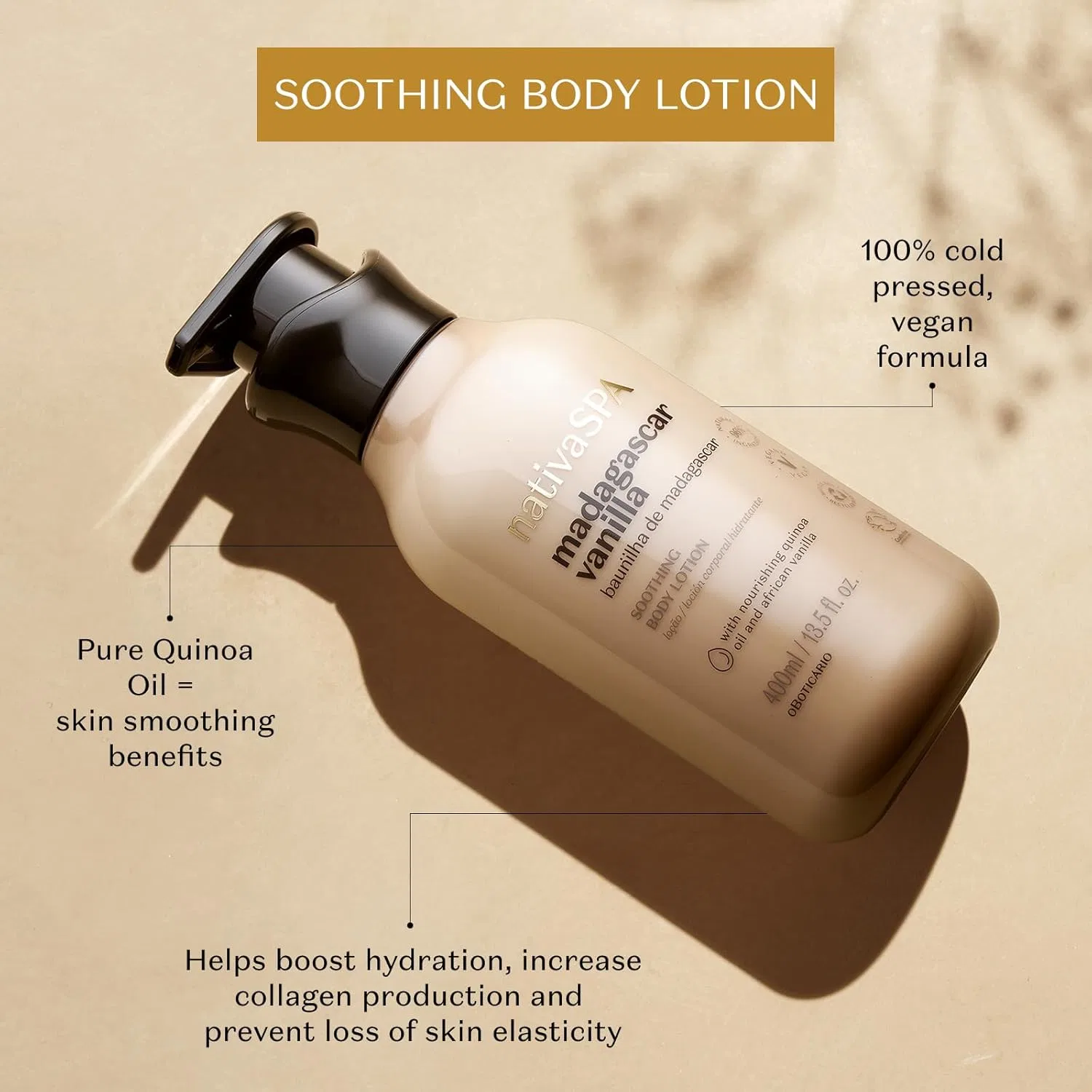 Крем для тела O Boticario Madagascar Vanilla Moisture Body Cream 400 мл Nativa Spa O Boticario — фото 3