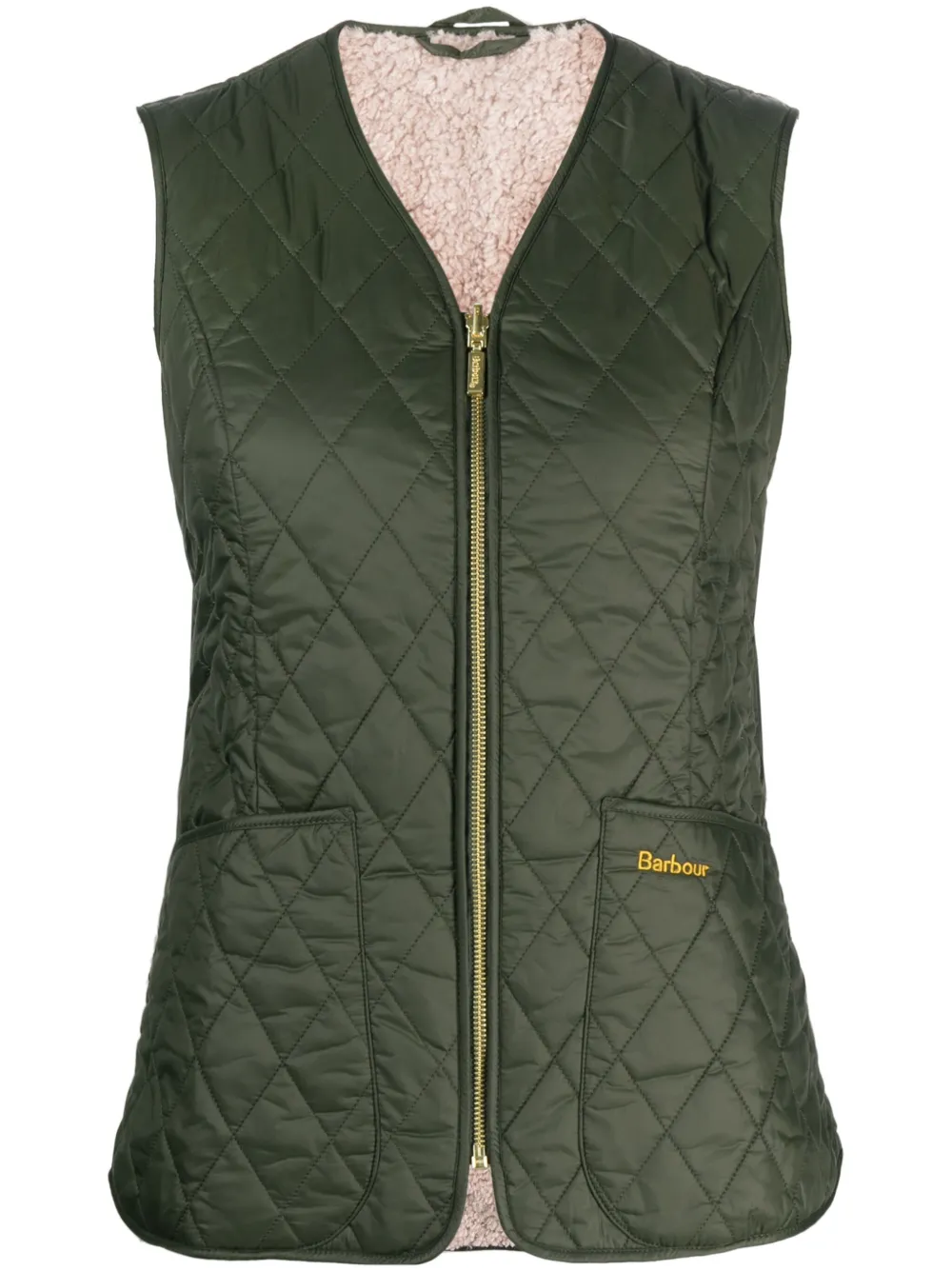 

Стеганый жилет с карманом Barbour, зеленый