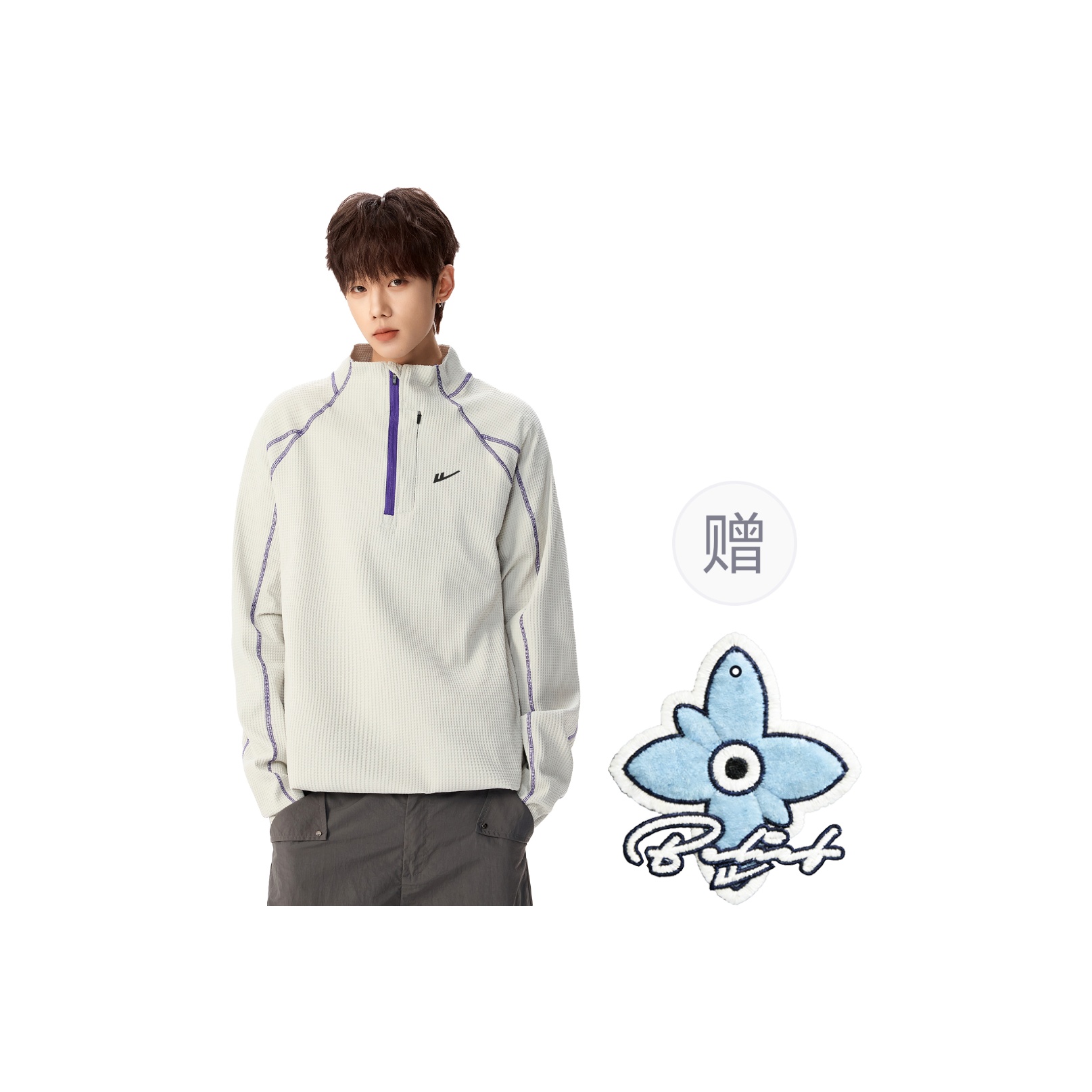 

Футболка унисекс полуводолазка умеренного прямого кроя WARRIOR, серый with badge+scented sachet charm