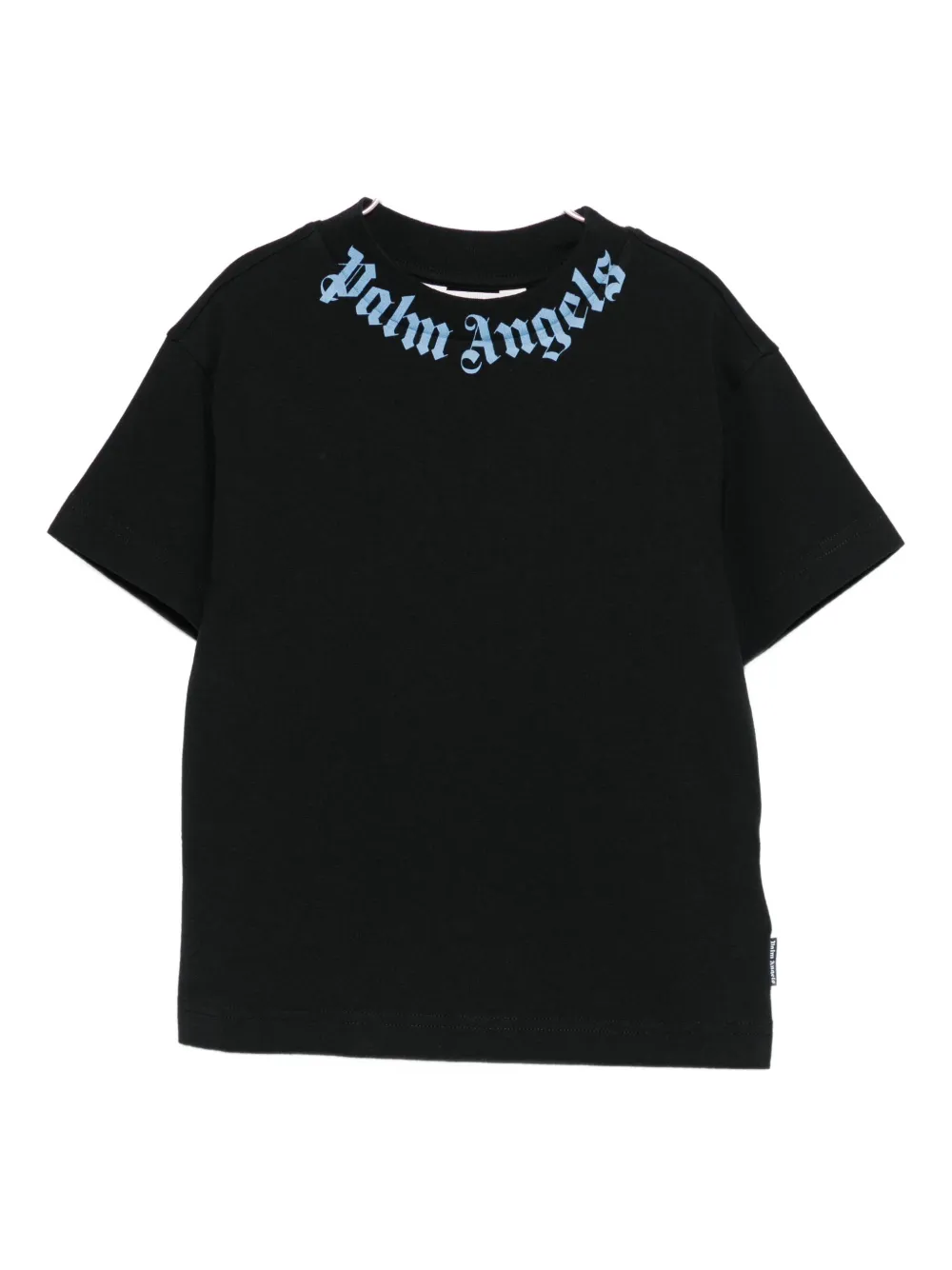 

Хлопковая футболка с логотипом Palm Angels Kids, черный
