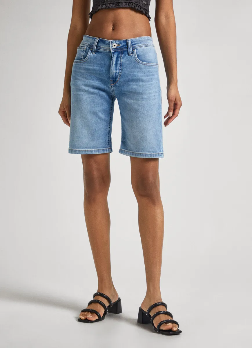 

Джинсы узкого кроя Pepe Jeans "Шорты SLIM SHORT MW", голубой