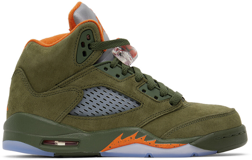 

Детские кроссовки Air Jordan 5 Big Kids цвета хаки Nike Jordan