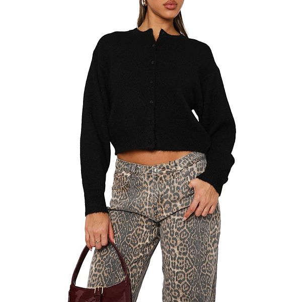 

Женский кардиган на пуговицах Kojooin, Black