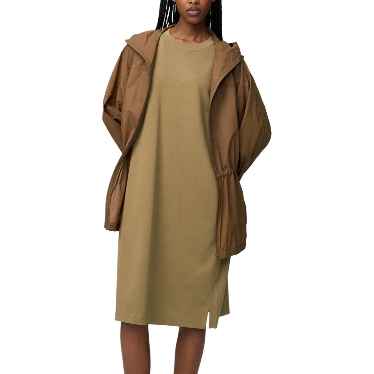 Платье женское с коротким рукавом U Collection SS26 UNIQLO, Light Umber — фото 3