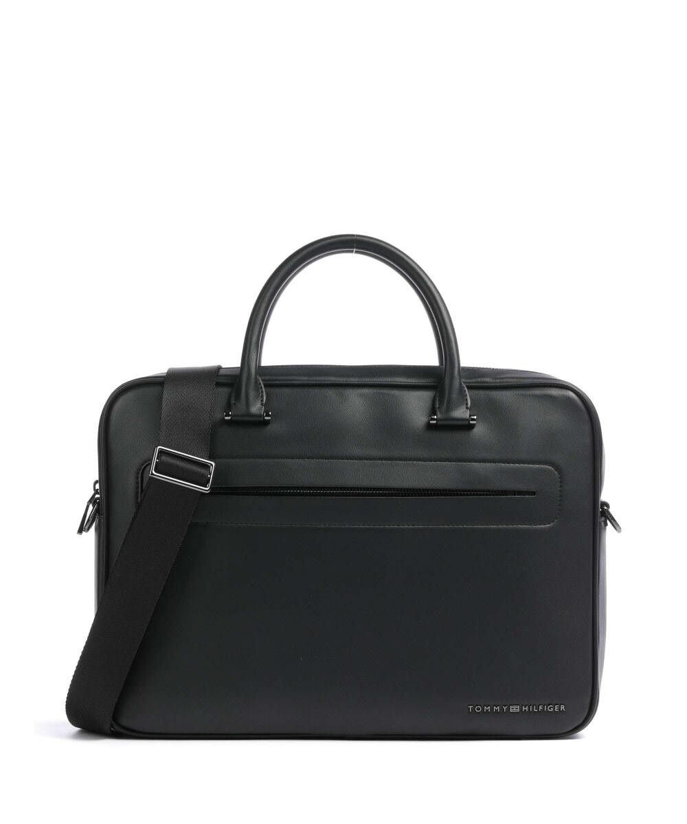 

Современный портфель 14″ из искусственной кожи Tommy Hilfiger, черный