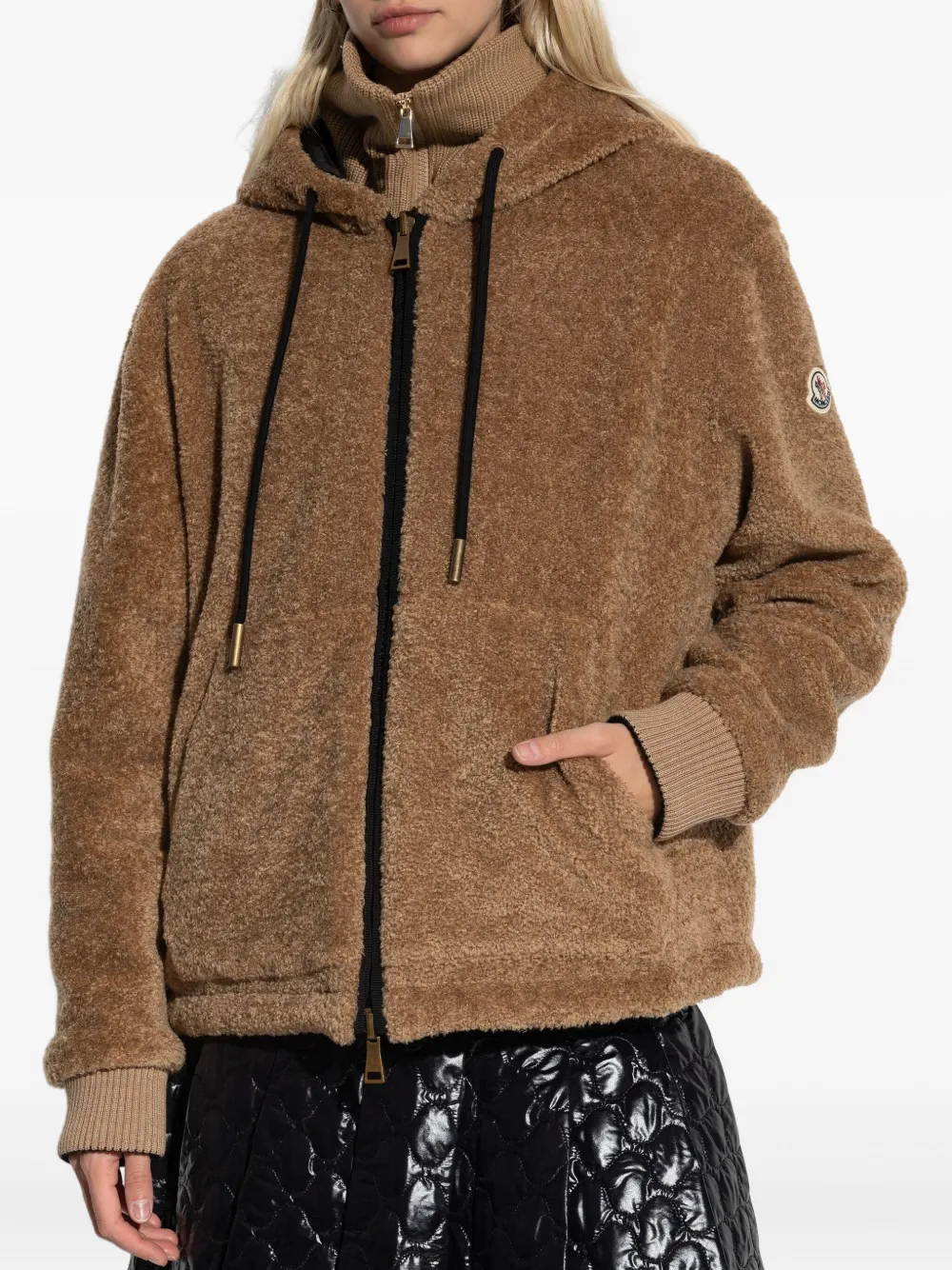 Куртка из флиса "тедди" с капюшоном MONCLER, коричневый — фото 3