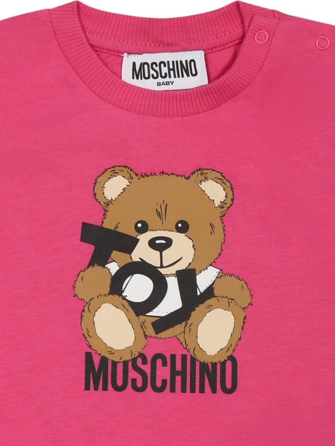 Moschino Kids футболка с принтом, розовый — фото 3