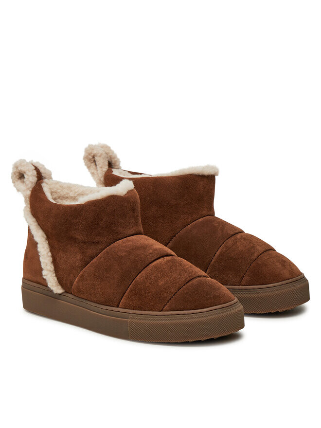 Зимние ботинки женские Inuikii Botas de nieve Shearling Slipin с овчиной, коричневый — фото 2