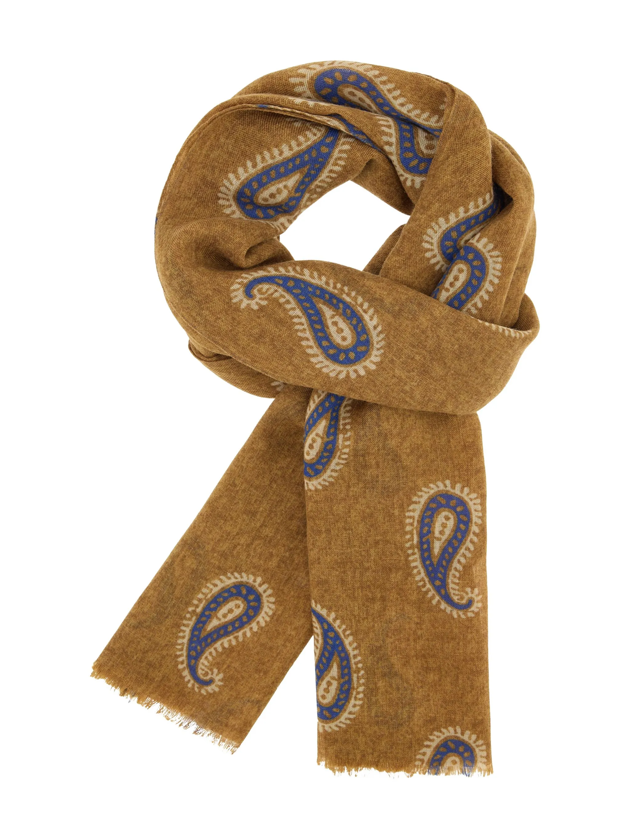 

Шерстяной шарф с принтом пейсли Boggi Milano, нейтральный