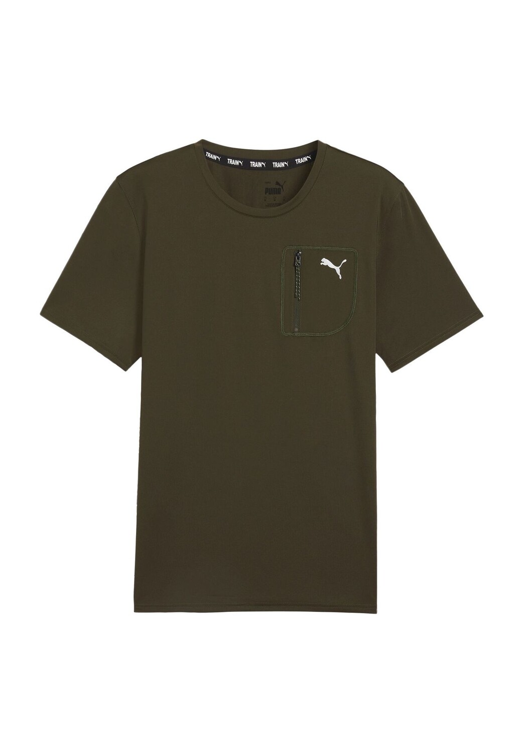 

Футболка Flex, круглый вырез, логотип, для мужчин PUMA, цвет 80 Dark Olive