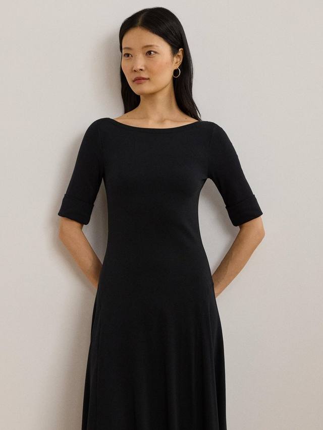 Платье миди Lauren Munzie из рибаны с хлопком и стретчем Ralph Lauren, Black — фото 2