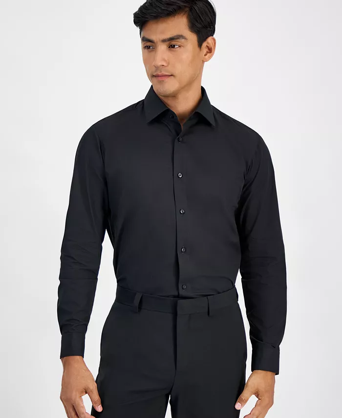 

Мужская рубашка Valerio с длинным рукавом на пуговицах и геометрическим принтом Hugo Boss, черный