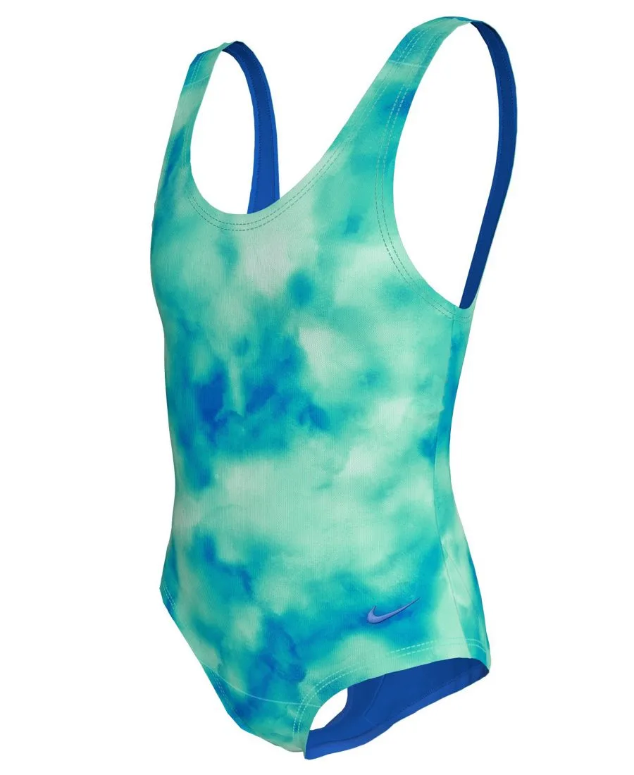 Слитный купальник Aquatic Awe с U-образной спинкой для девочек 7-16 лет Nike, aqua — фото 3