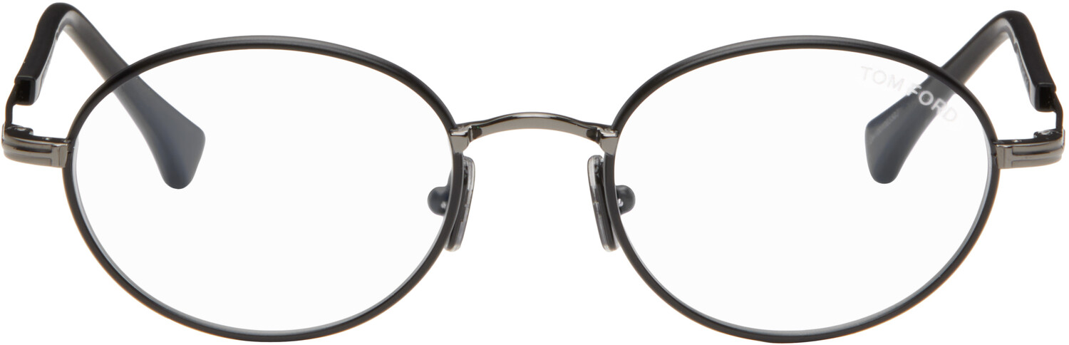 

Круглые синие очки Gunmetal Block TOM FORD
