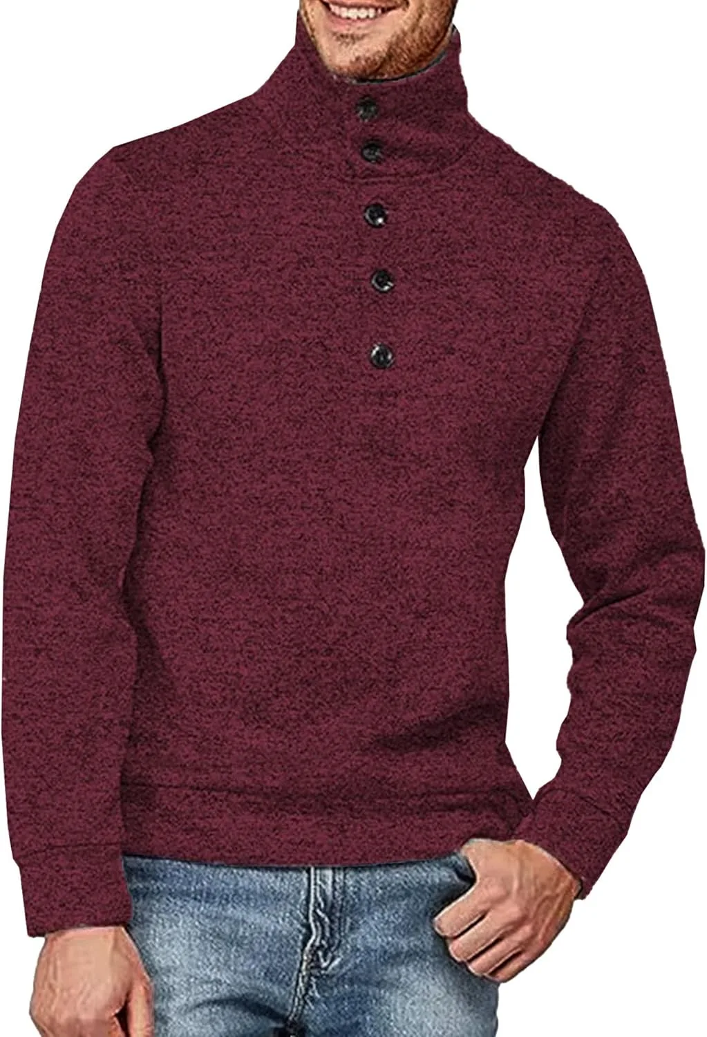 

Мужской свитер с воротником и пуговицами, легкий, рифленый