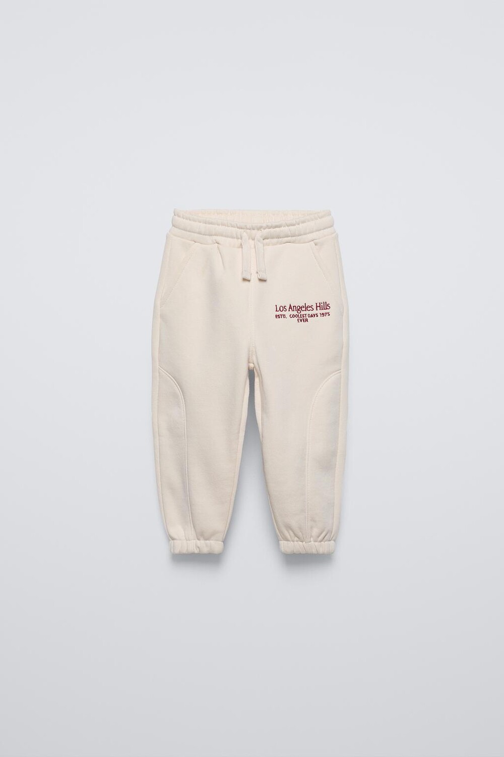 

Вышитые спортивные брюки ZARA, экрю