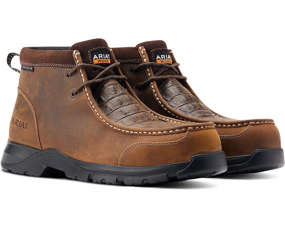 

Ботинки Ariat Edge LTE Moc Composite Toe Work, цвет Brown/Brown Croco Print