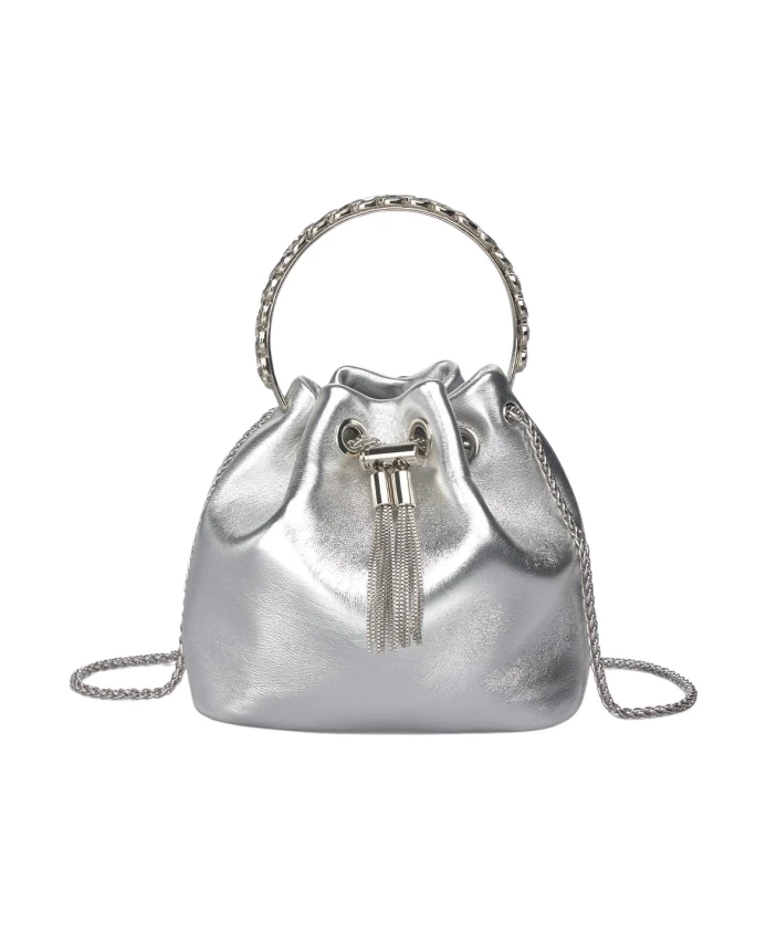 

Сумочка с ручкой, украшенной стразами. Alma En Pena, серый