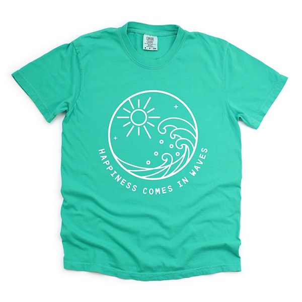 

Футболка Happiness comes in waves circle garment dyed Simply Sage Market, Island Green, Зеленый, Футболка Happiness comes in waves circle garment dyed Simply Sage Market, Island Green