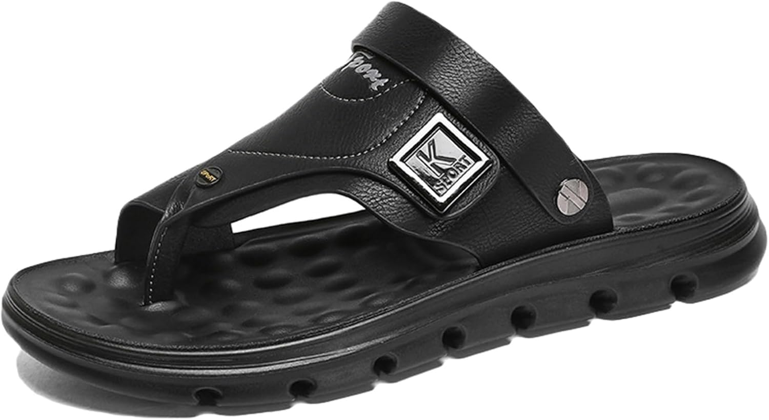 

Летние ортопедические сандалии WCXTY для мужчин, противоскользящие тапочки при подошвенном фасциите, повседневные шлепанцы при вальгусной деформации большого пальца, черный