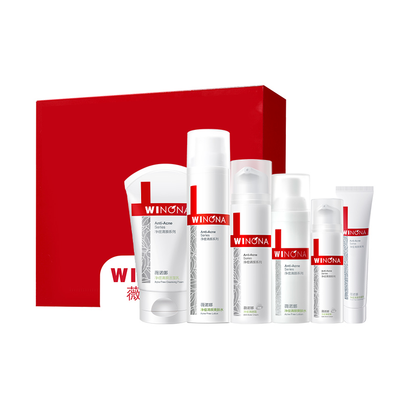 

Наборы для ухода за кожей без акне и осветления очищение для борьбы с акне, увлажнения, освежения и контроля жира Winona