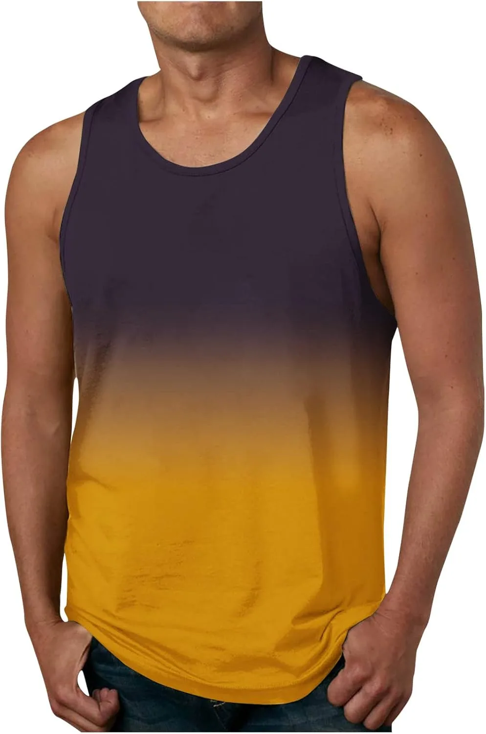 Мужская майка Casual Loose Funny Gradient Color