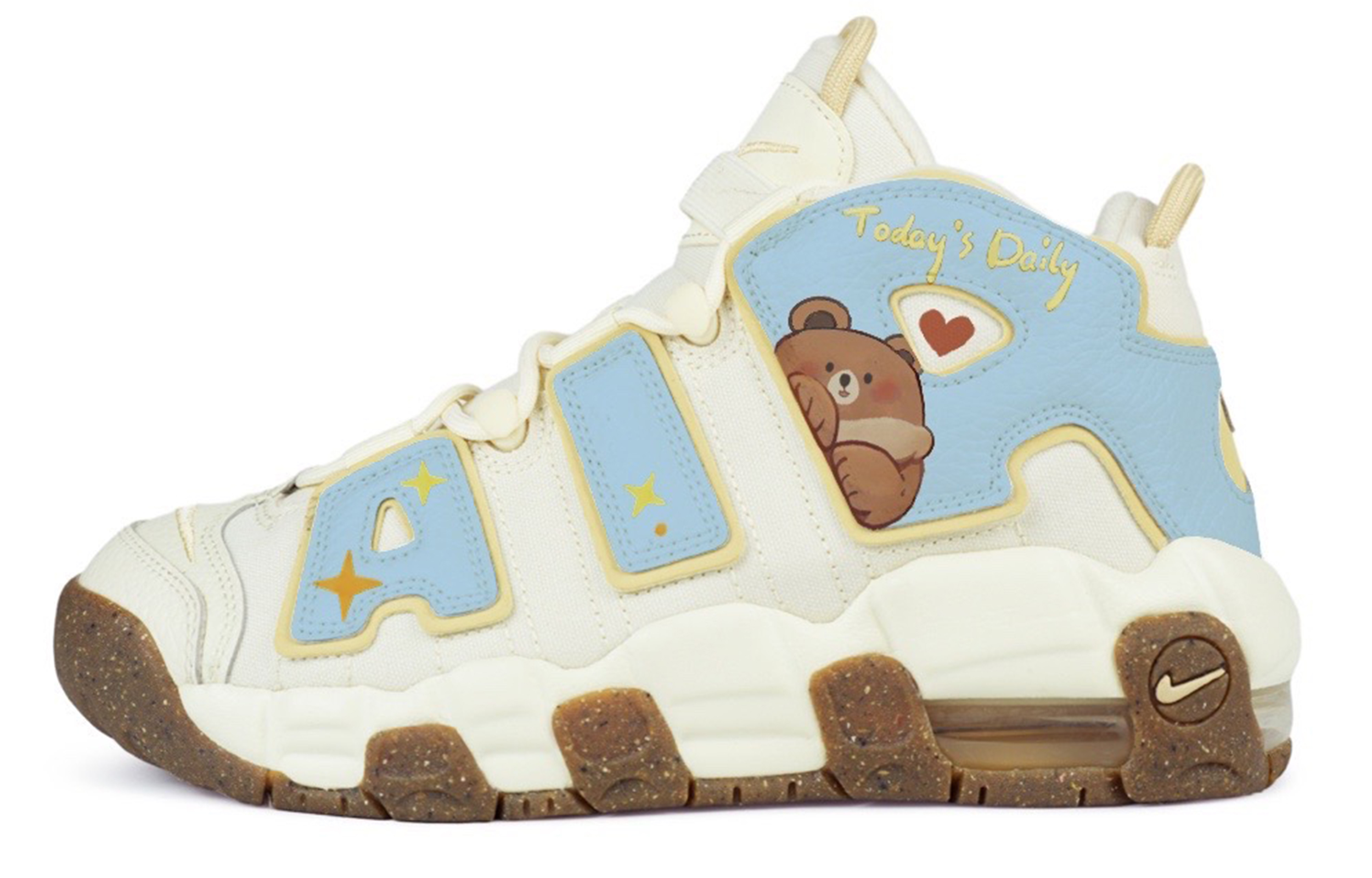 

Кроссовки Nike Air More Uptempo Vintage Basketball Shoes Men Mid-Top Beige Brown/Blue