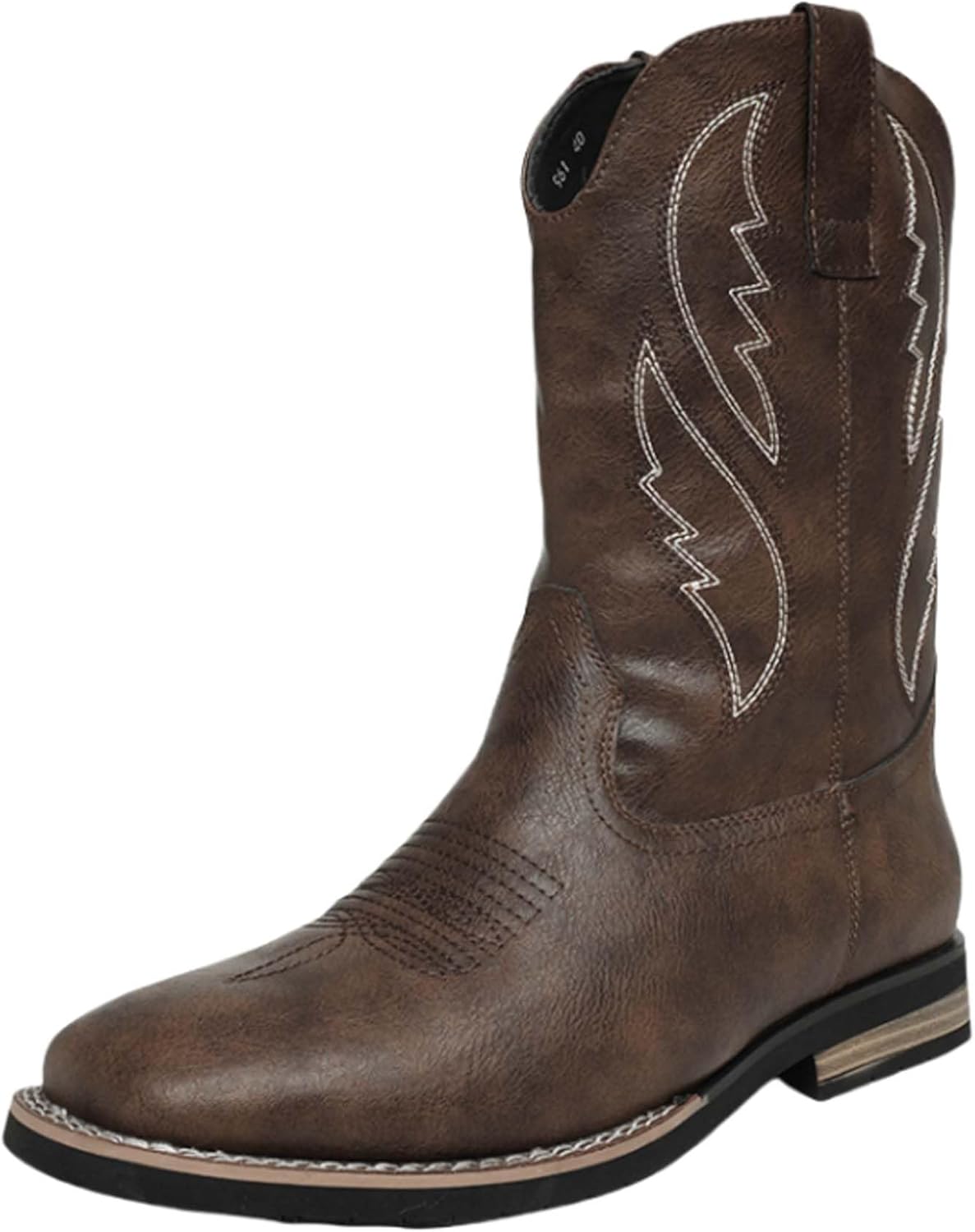 

Мужские западные ковбойские сапоги Классические вышитые с поддержкой свода стопы, противоскользящие, для повседневного и официального ношения, высокие кожаные ботинки для прогулок Generic, коричневый