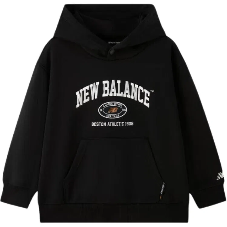 Детская толстовка с капюшоном утепленная New Balance, Black