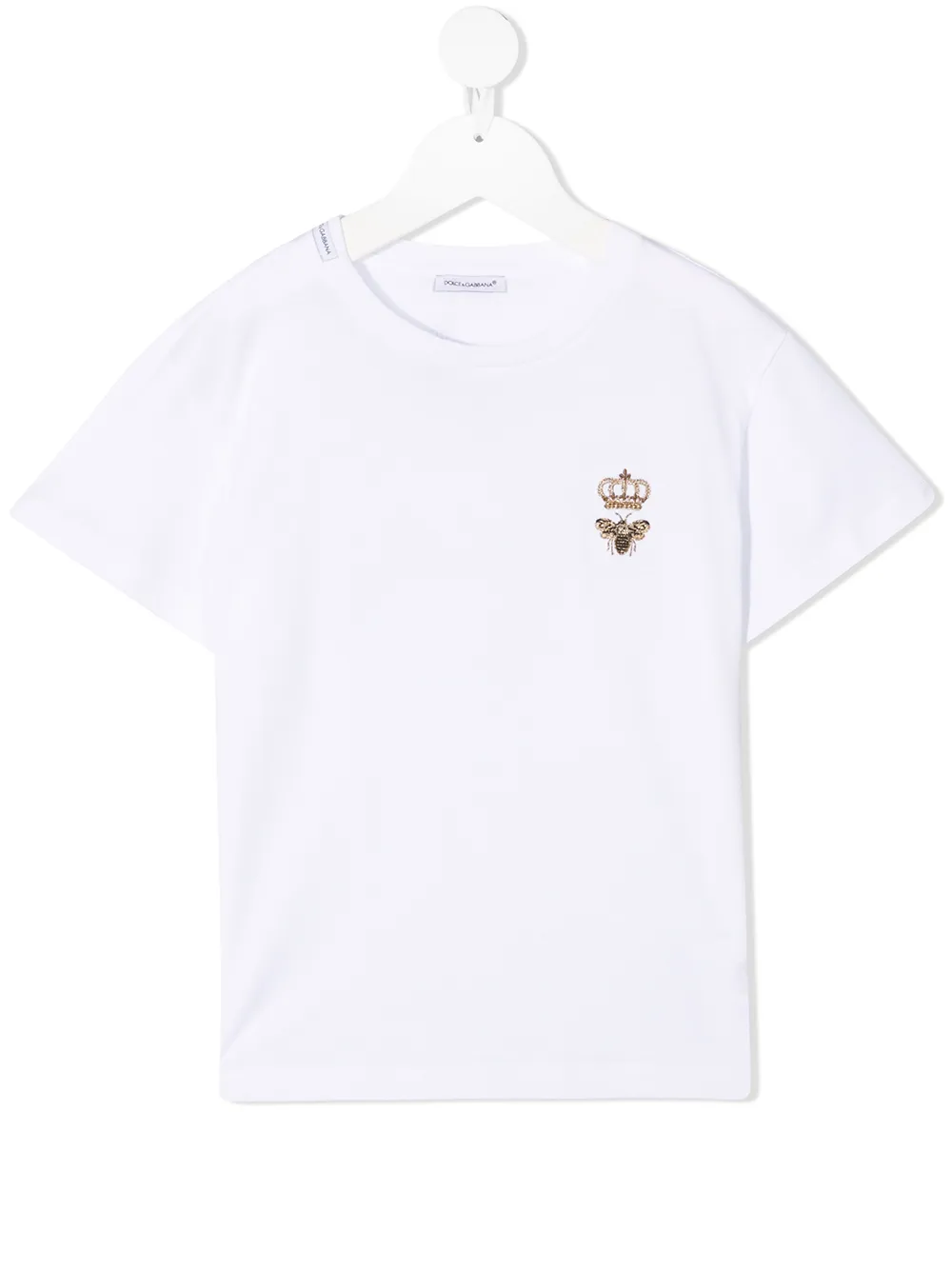 

Футболка с короткими рукавами и логотипом Dolce & Gabbana Kids, белый