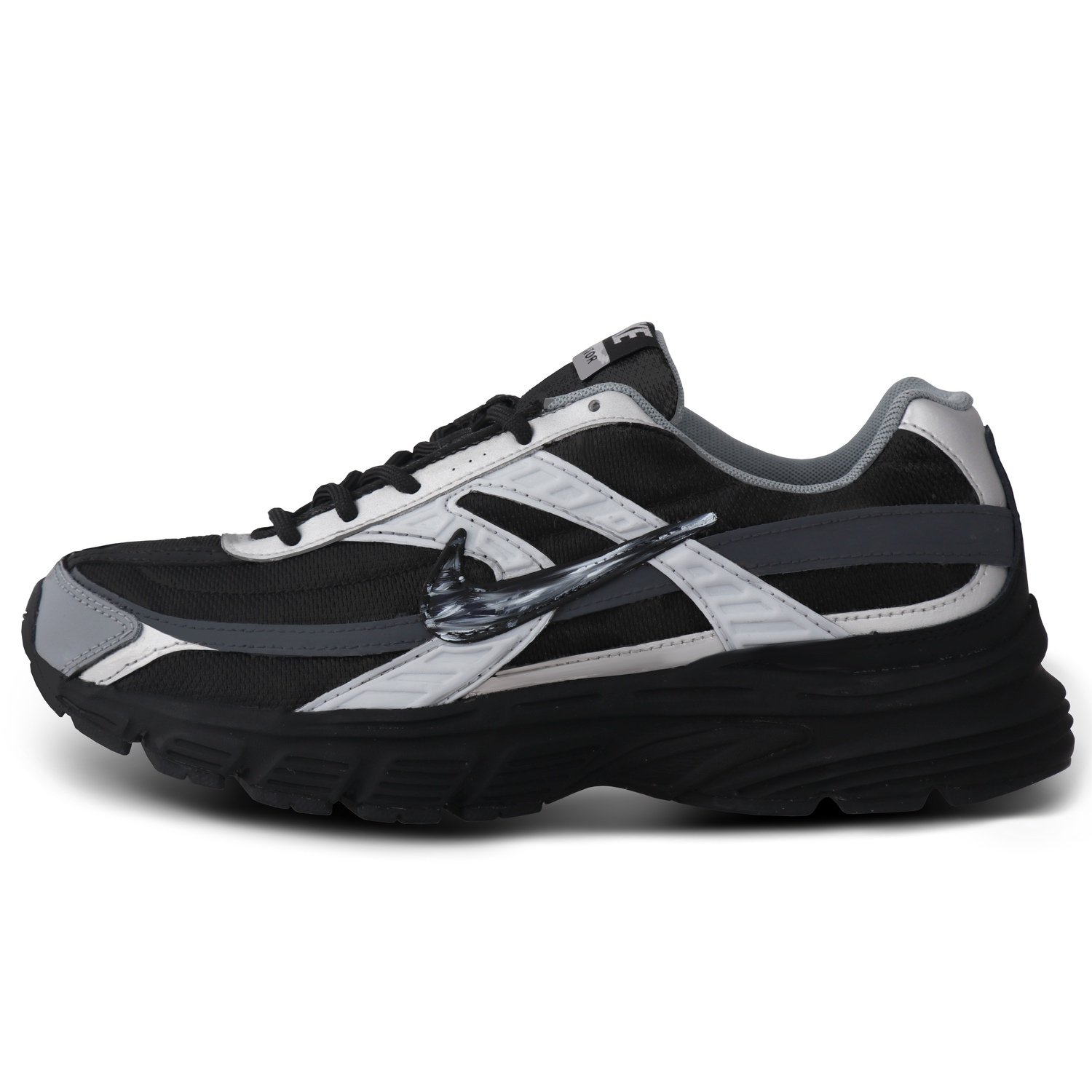 

Initiator Fabric Cushioning Height Increasing Abrasion Resistant Slip Resistant Low top Casual City Commuting Nike, черный серебро серый