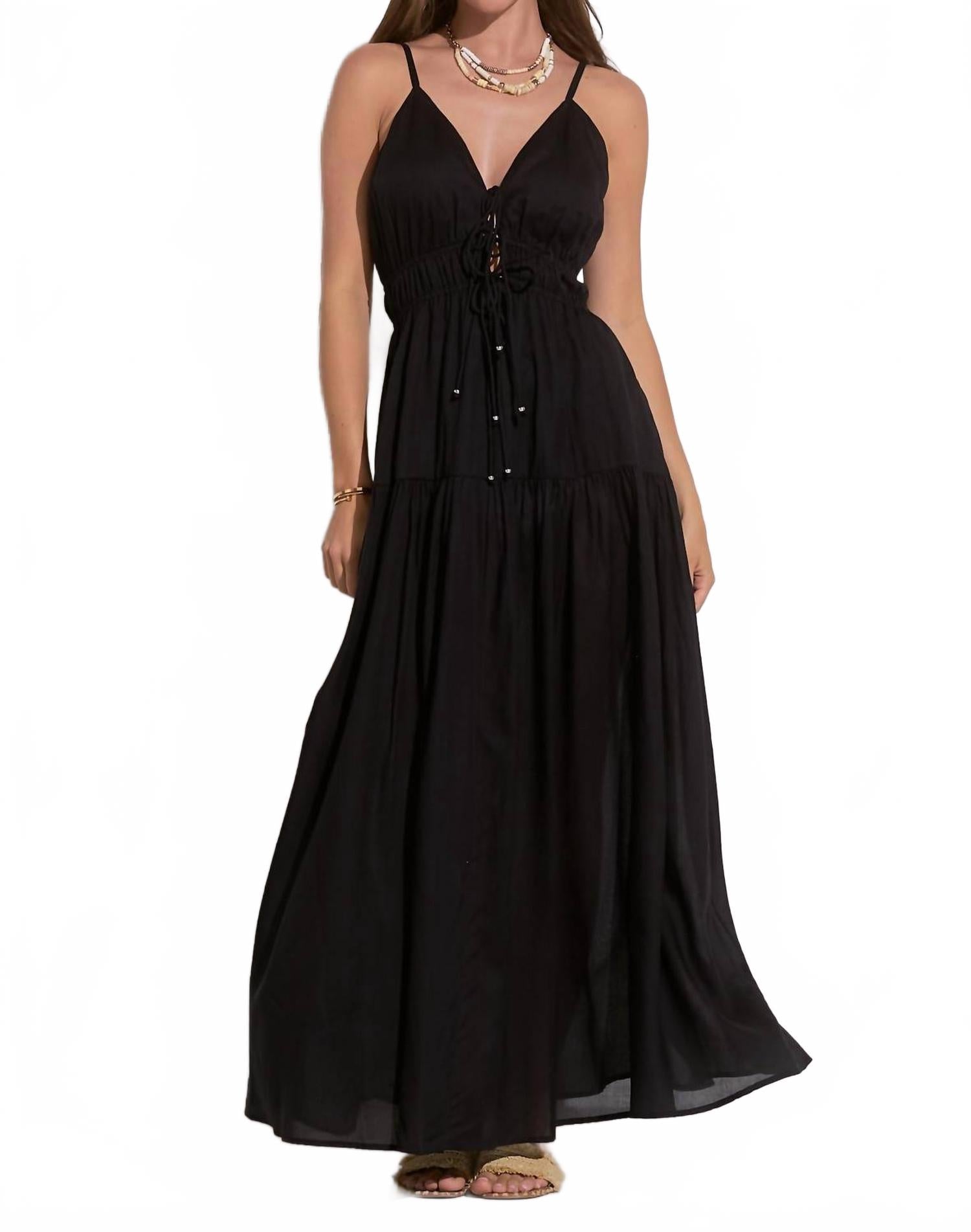 

Черное макси-платье с завязками спереди ELAN