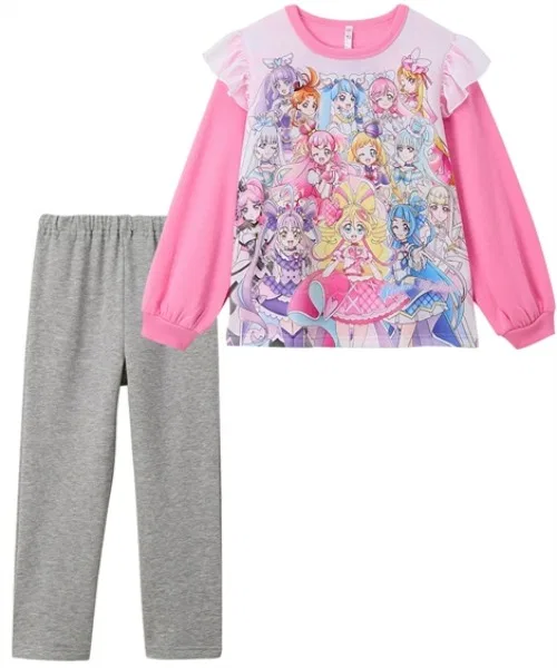 Пижама длиннорукавная светящаяся Pretty Cure All Stars из флиса, роза